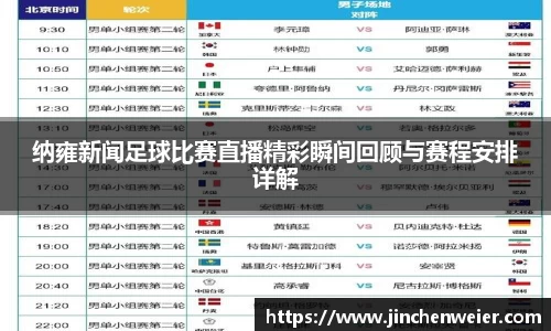 纳雍新闻足球比赛直播精彩瞬间回顾与赛程安排详解
